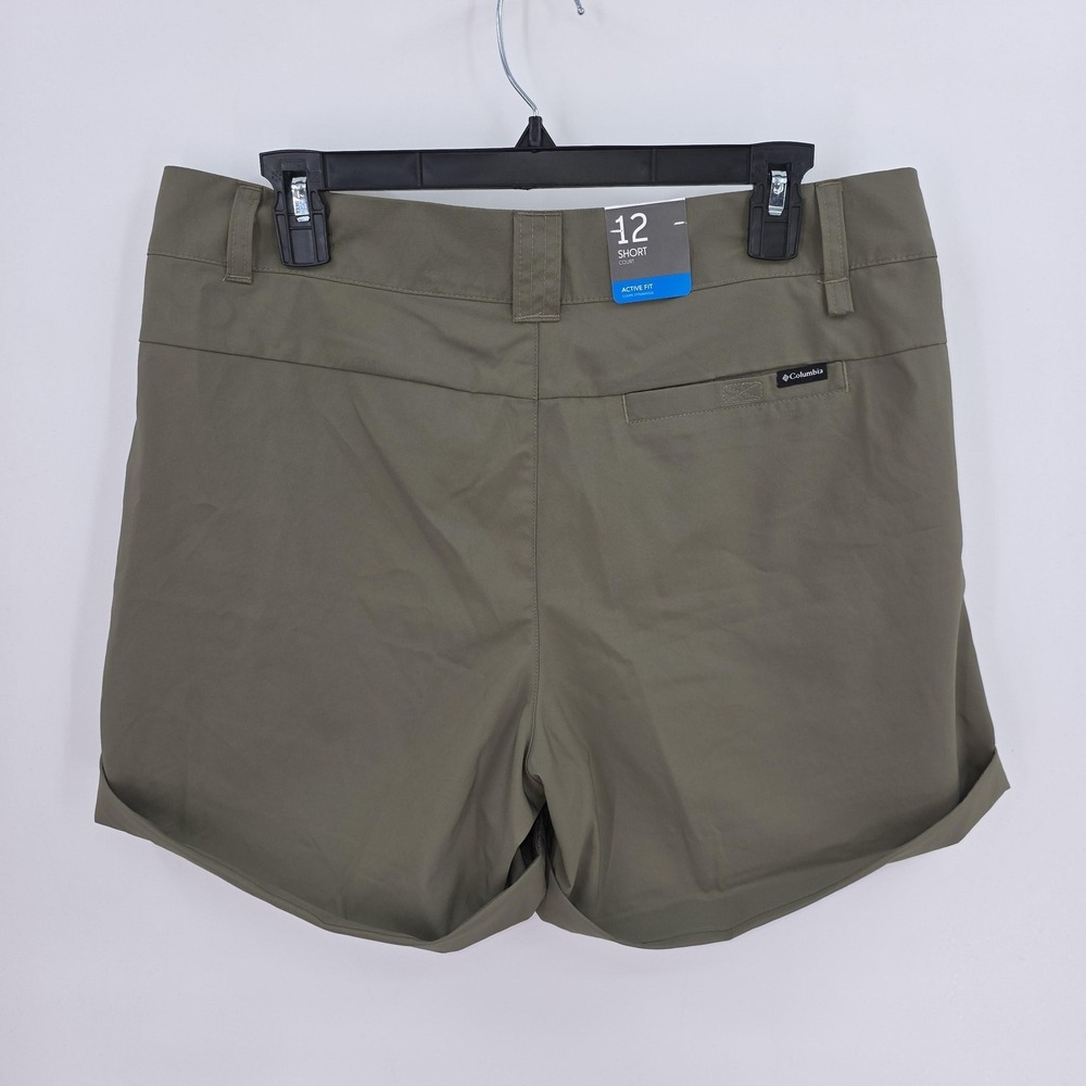 New Columbia Silver Ridge Utility Shorts Women 12 Green Cuffed Hiking 4 Inseam - Picture 2 of 10